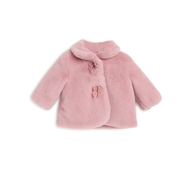 Girls Medium Pink Solid Jacket image number null